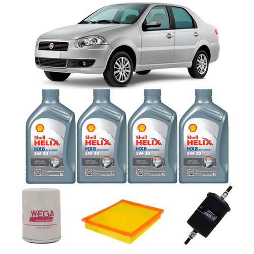 Kit-Oleo-Shell-5w30-Fiat-Siena-1.4-Tetra-Fuel-2007-A-2012