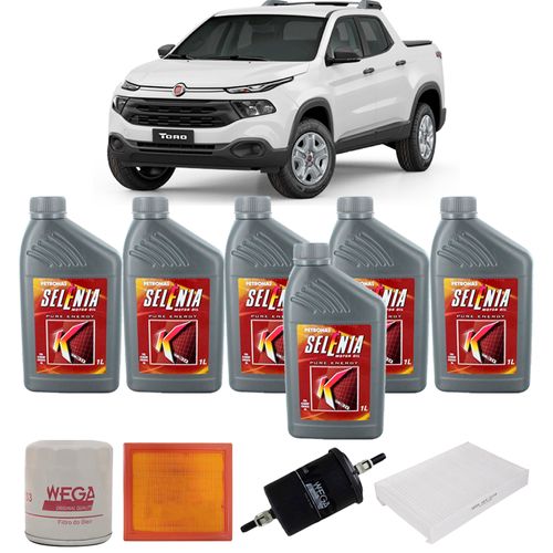 Kit Troca De Óleo Selenia 5W30 Fiat Toro 2.4 Flex 2016 A - bulloleo